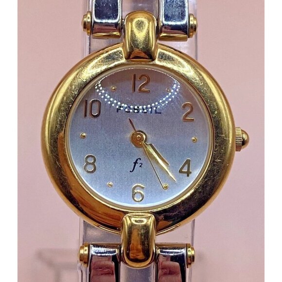 Fossil F2 Watch ES8876 Womens Gold‎ Silver Stainless Steel Analog Dial Quartz - Picture 1 of 9
